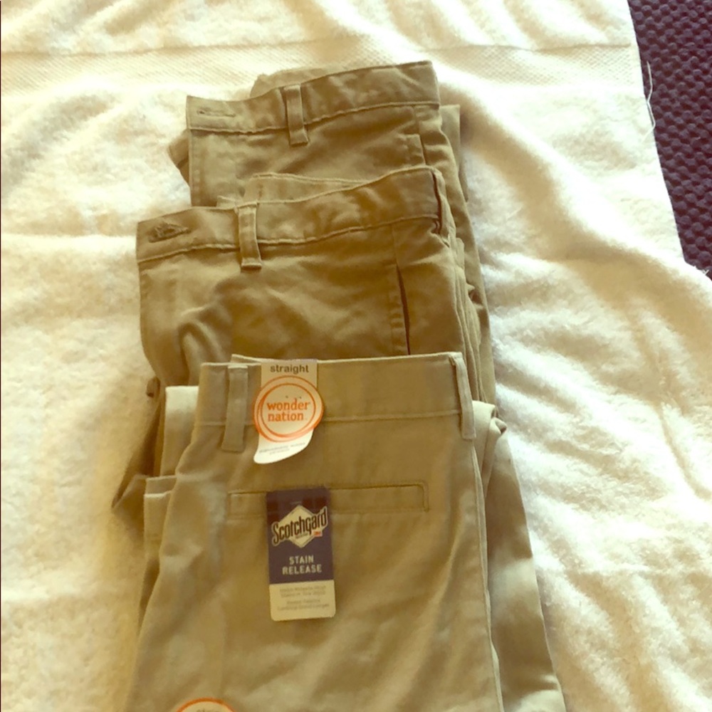 Set of 3 Boys Size 14 Tan Uniform Pants